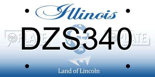 DZS340 Illinois License Plate