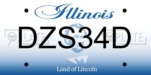 DZS34D Illinois License Plate