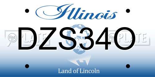 DZS34O Illinois License Plate