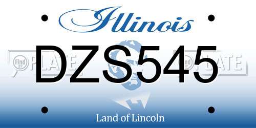 DZS545 Illinois License Plate