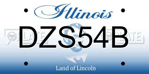 DZS54B Illinois License Plate