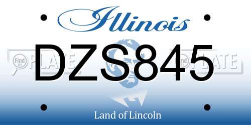 DZS845 Illinois License Plate