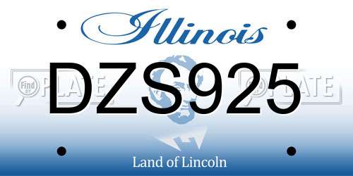 DZS925 Illinois License Plate