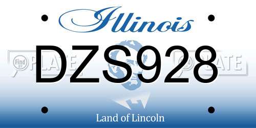 DZS928 Illinois License Plate