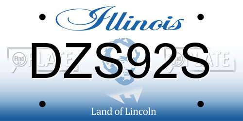 DZS92S Illinois License Plate