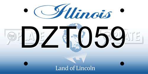 DZT059 Illinois License Plate