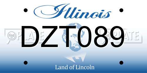 DZT089 Illinois License Plate
