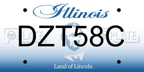 DZT58C Illinois License Plate