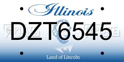 DZT6545 Illinois License Plate