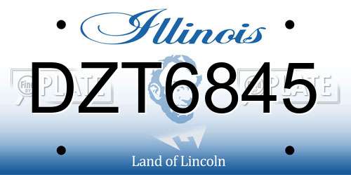 DZT6845 Illinois License Plate