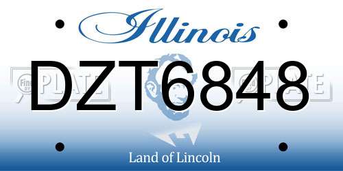 DZT6848 Illinois License Plate