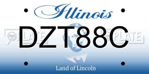 DZT88C Illinois License Plate