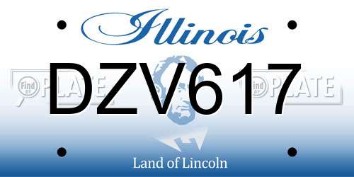 DZV617 Illinois License Plate
