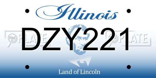DZY221 Illinois License Plate