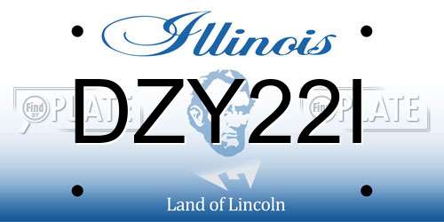 DZY22I Illinois License Plate