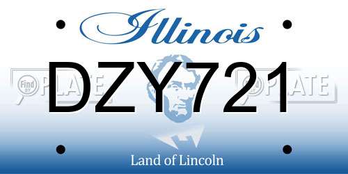 DZY721 Illinois License Plate