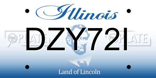 DZY72I Illinois License Plate