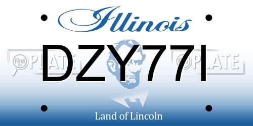 DZY77I Illinois License Plate