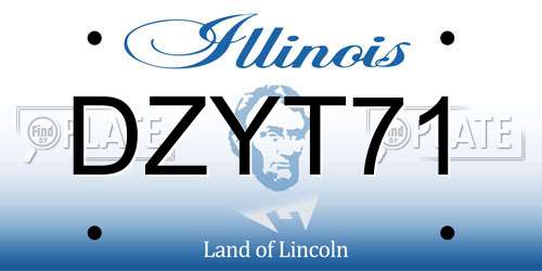 DZYT71 Illinois License Plate