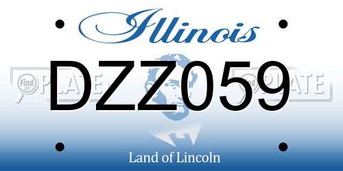 DZZ059 Illinois License Plate