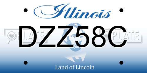 DZZ58C Illinois License Plate