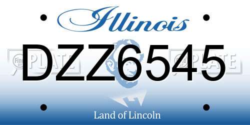 DZZ6545 Illinois License Plate
