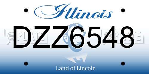 DZZ6548 Illinois License Plate