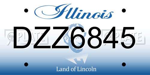 DZZ6845 Illinois License Plate