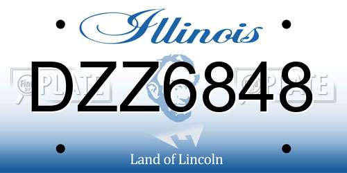 DZZ6848 Illinois License Plate