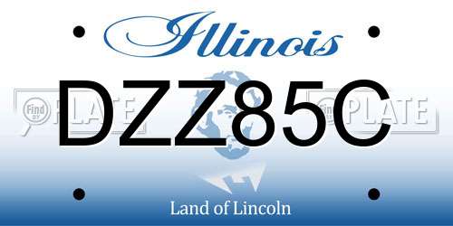 DZZ85C Illinois License Plate