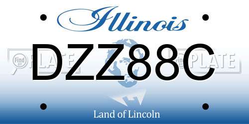 DZZ88C Illinois License Plate