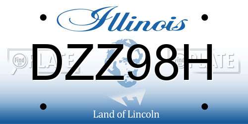 DZZ98H Illinois License Plate