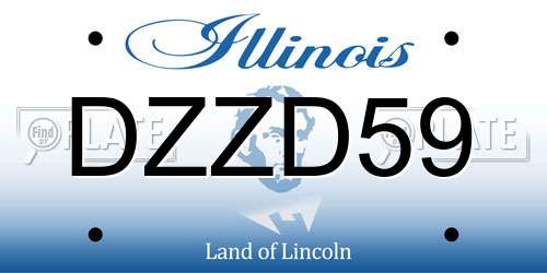 DZZD59 Illinois License Plate
