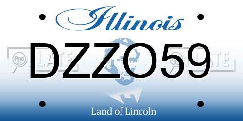 DZZO59 Illinois License Plate