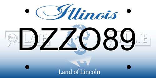 DZZO89 Illinois License Plate