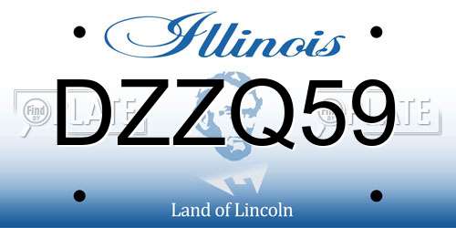 DZZQ59 Illinois License Plate