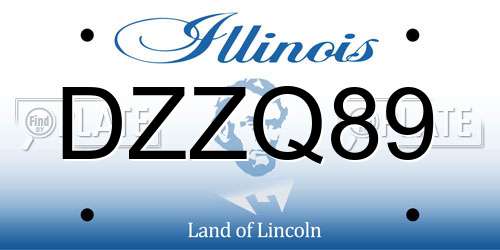 DZZQ89 Illinois License Plate