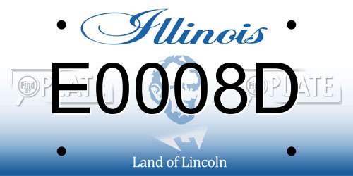 E0008D Illinois License Plate