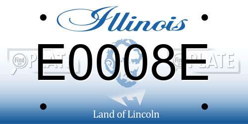 E0008E Illinois License Plate