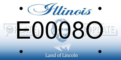 E0008O Illinois License Plate