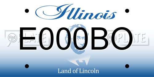 E000BO Illinois License Plate
