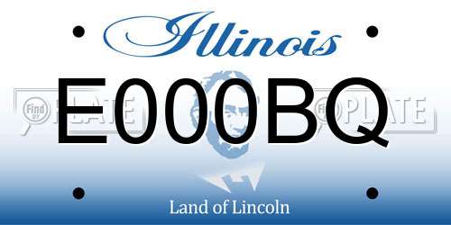 E000BQ Illinois License Plate