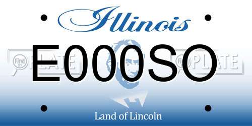 E000SO Illinois License Plate