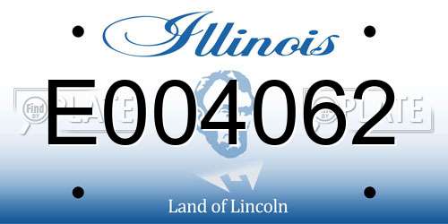E004062 Illinois License Plate