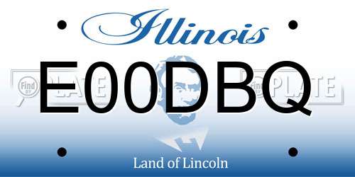 E00DBQ Illinois License Plate