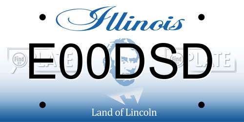 E00DSD Illinois License Plate