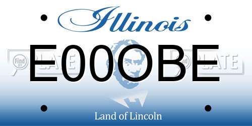 E00OBE Illinois License Plate