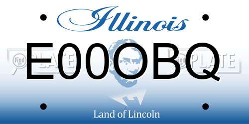 E00OBQ Illinois License Plate