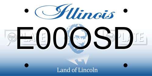 E00OSD Illinois License Plate