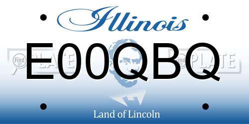 E00QBQ Illinois License Plate